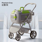 Bello Plastic Basket Pet Stroller for Dogs, Cats & Rabbits — Lightweight Open-Top Travel Cart