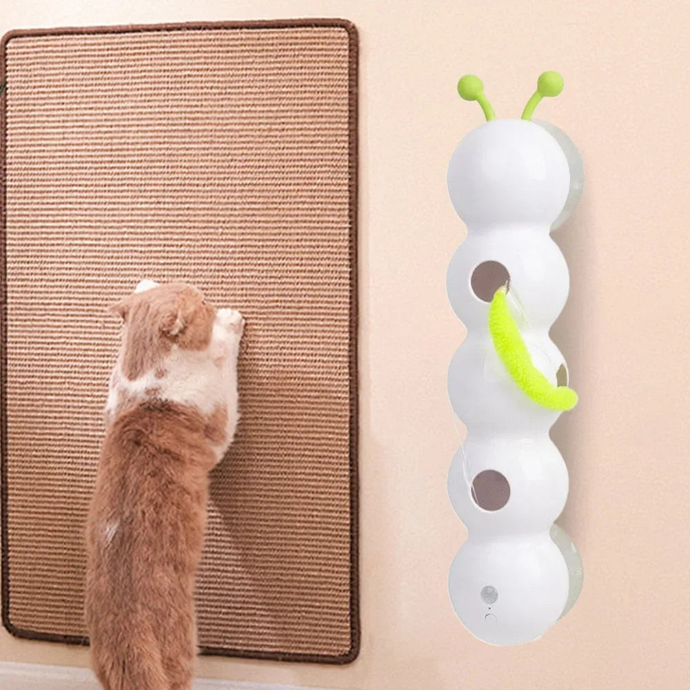 Smart Whack-a-Mole Caterpillar Cat Toy — Motion Sensor Feather Teaser