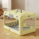 Portable Folding Pet Carrier Breathable Cat Dog Travel Bag Car Use Pet Air Box Foldable Going‑out Handbag Pet Transport Case