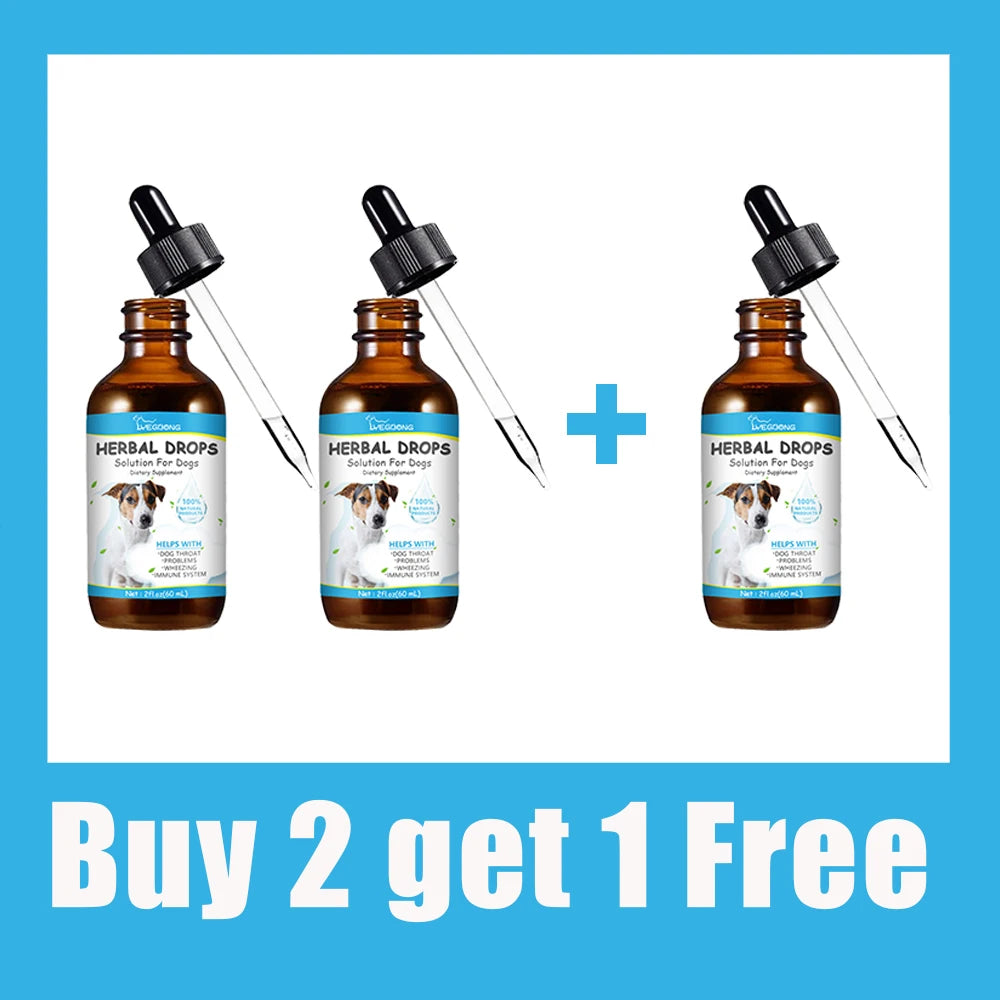 Pet Herbal Cough Relief Drops (Throat Soothe, Immunity Boost, Cats & Dogs)