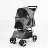 Lightweight One Click Foldable Pet Stroller for Small Medium Dogs Cats Universal Outdoor Walking Travel Carrier Push Cart