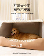 Quilted Winter Dog Den Bed