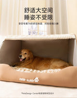 Quilted Winter Dog Den Bed