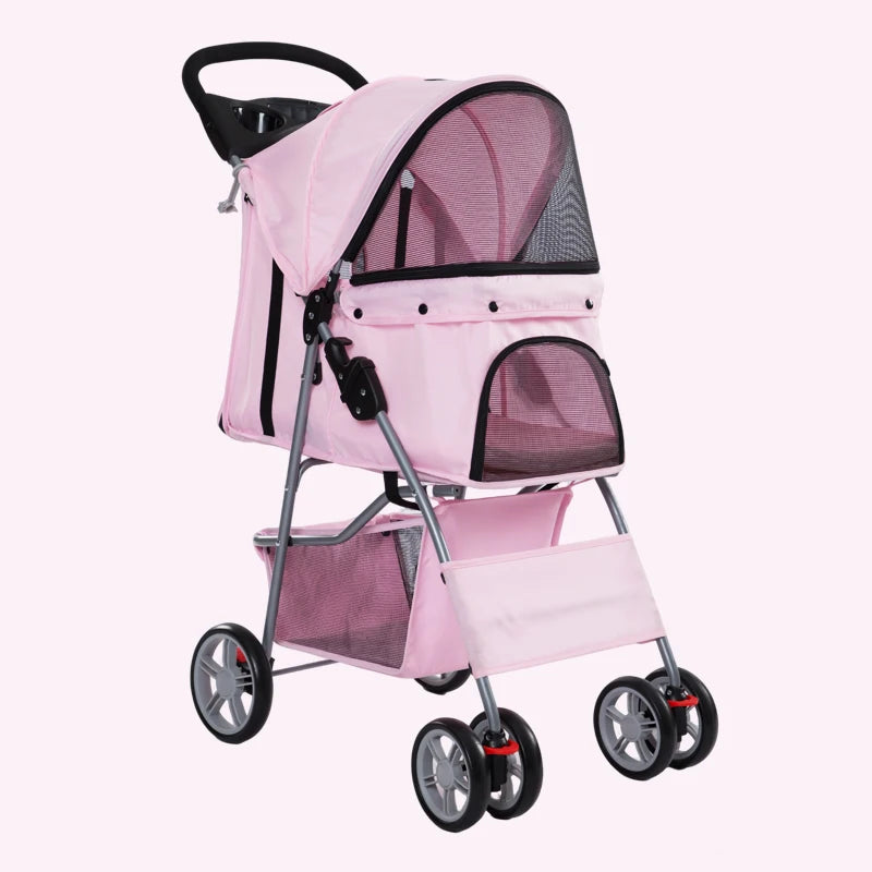 Steel Tube Dog Trolley Customized Pet Stroller For Small Dogs Cats Factory