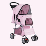 Steel Tube Dog Trolley Customized Pet Stroller For Small Dogs Cats Factory