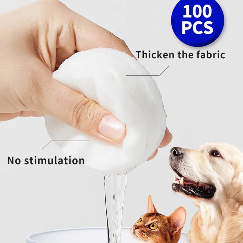 Pet Eye Wipes — Removes Tear Marks, 100-Count, Dogs & Cats