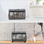 Large Rolling Pet Carrier with Wheels up to 30lbs (Breathable, Collapsible)