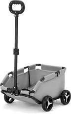 Lightweight Folding 4-Wheel Rolling Cat Carrier Trolley with Shock-Absorbing Wheels