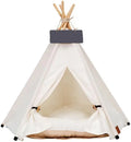 Portable Pet Teepee Bed with Thick Cushion, Up to 15lbs