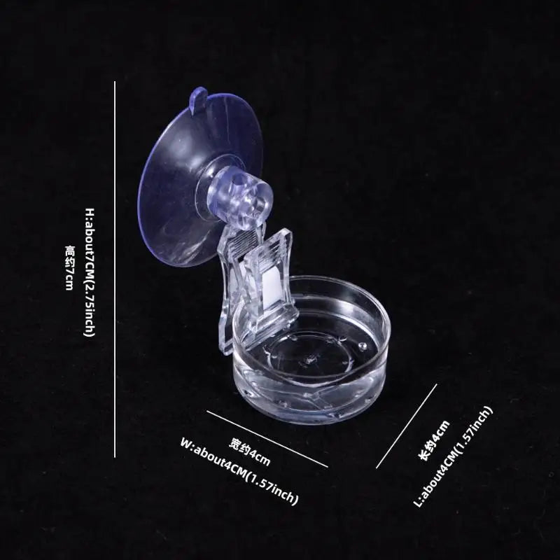 Suction Cup Reptile Feeding Bowl — Mountable Food & Water Dish for Lizards & Frogs
