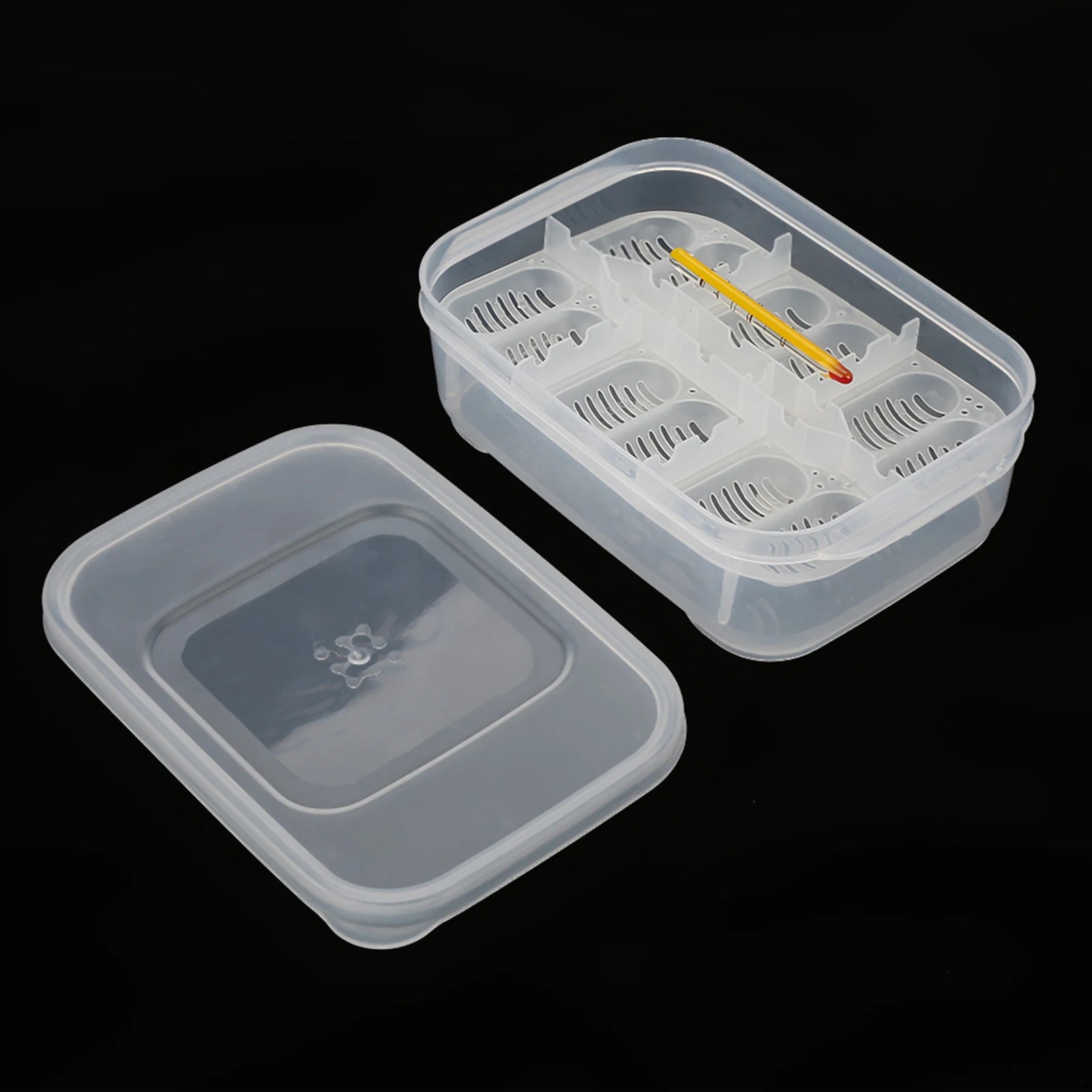 12-Grid Reptile Egg Incubator Tray with Thermometer — Suspended Hatching Box