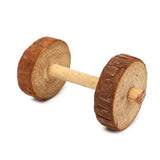 Natural Pine Chew Toys — Roller & Dumbbell Molar Toys for Small Pets