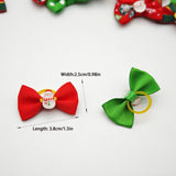 Christmas Dog Hair Bows 30-Pack (Santa & Snowman Designs)