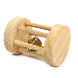 Natural Pine Chew Toys — Roller & Dumbbell Molar Toys for Small Pets