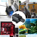 USB Brushless Submersible Aquarium Pump (DC5V, 4.8W, 300L/H, Ultra-Quiet)