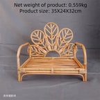 Handwoven Rattan Cat Sofa Bed & Photo Prop