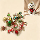Christmas Doggy Hair Bows 50-Pack (Rubber Band Bows)
