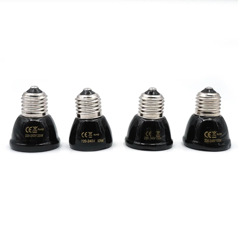 Ceramic Infrared Heat Emitter — 20,000-Hour No-Light Bulb, E27, 25W-100W