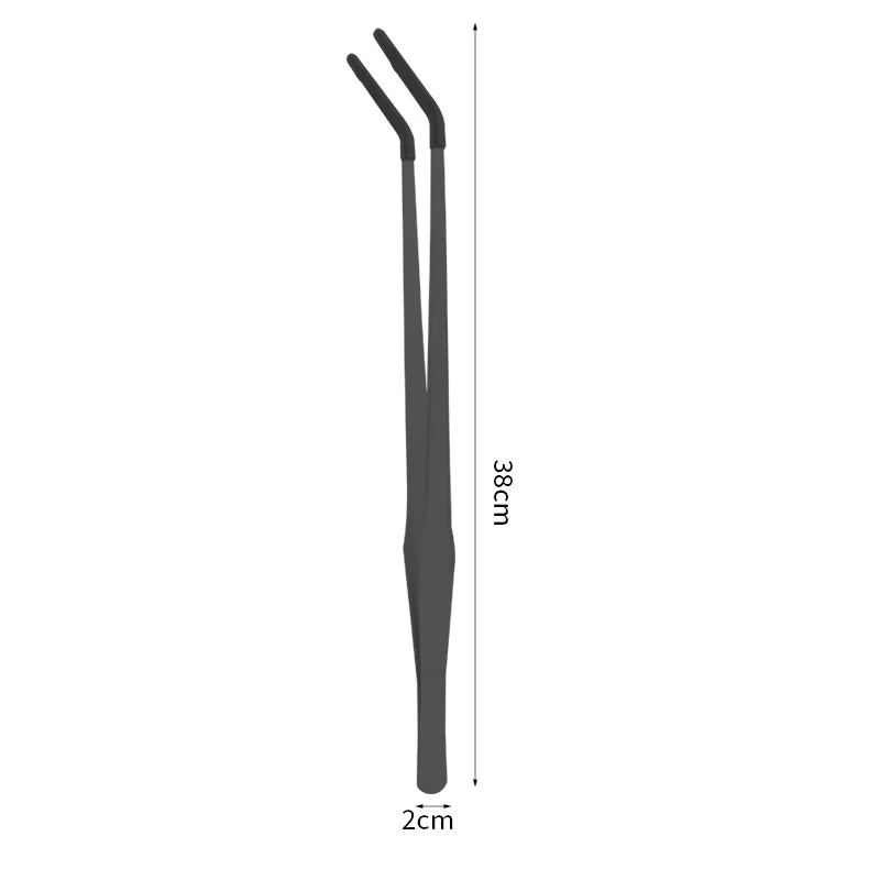 Stainless Steel Pet Feeding Tongs — Rubber-Tipped Tweezers for Reptiles