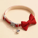 Breakaway Christmas Cat Collar with Bow Tie & Bell (Plaid)