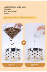 Raised Stainless Steel Pet Feeder Bowl