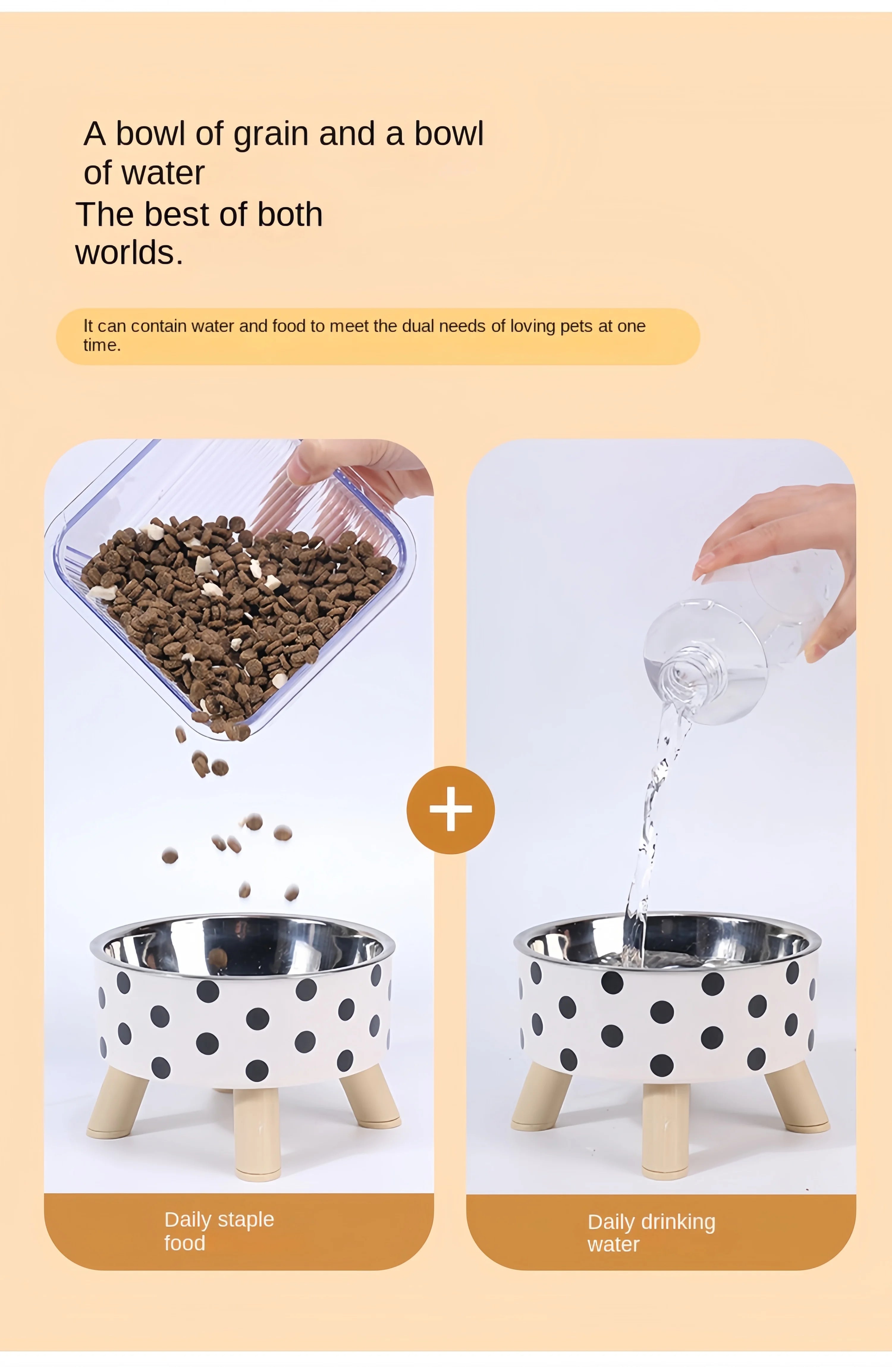 Raised Stainless Steel Pet Feeder Bowl