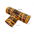 Halloween Pumpkin Cat Play Tunnel — Foldable Crinkle Pet Tunnel with Toy Attachment