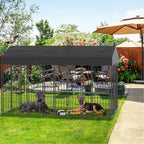 Outdoor Dog Kennel Run with Canopy Cover & Ground Stakes