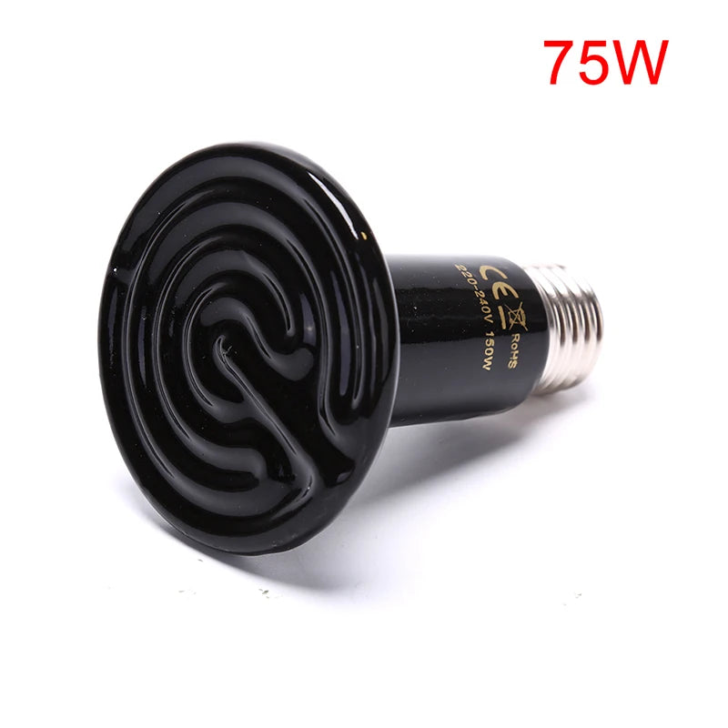 Far Infrared Ceramic Heat Emitter — No-Light Reptile Heater, 25W–200W