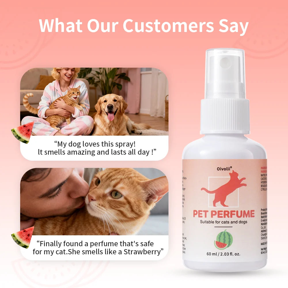 Watermelon Pet Cologne — Long-Lasting Deodorizing Spray for Dogs & Cats