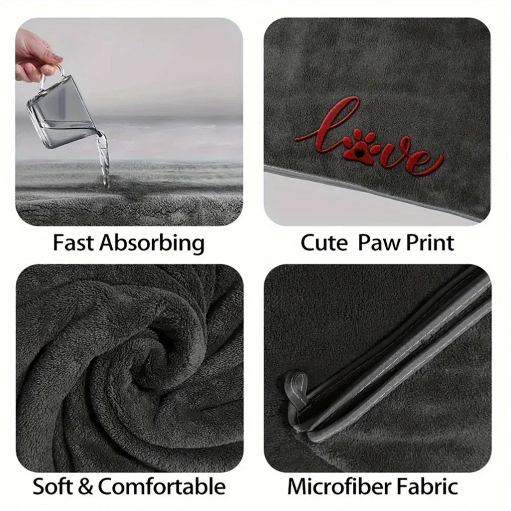 Quick-Drying Pet Bath Towels — Soft Fiber Multi-Packs for Dogs & Cats