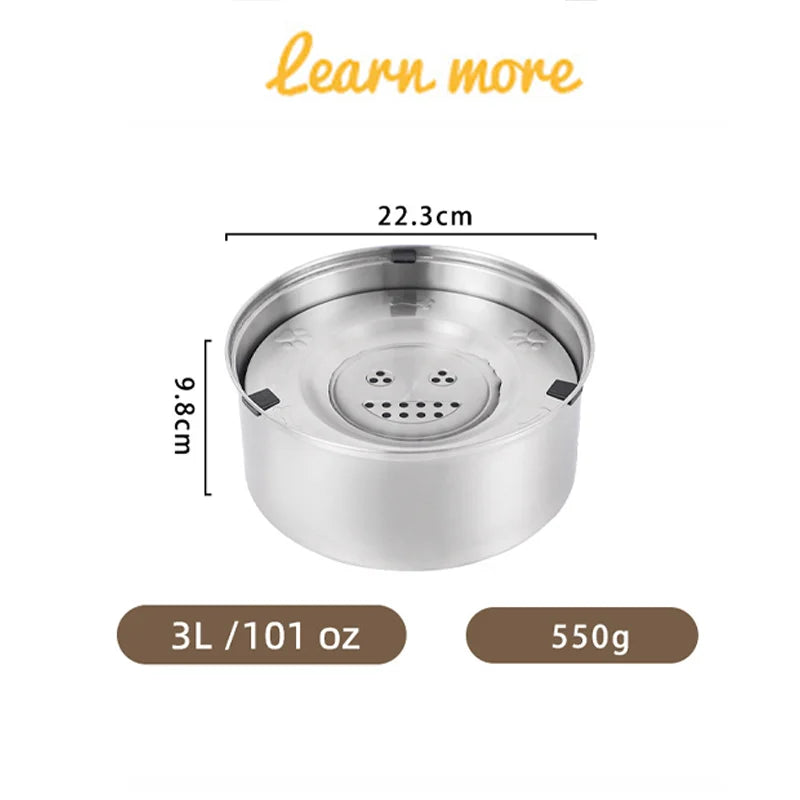 No-Spill Stainless Steel Dog Bowl