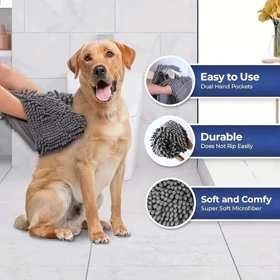 Compact Quick-Dry Pet Towel — Super Absorbent, Foldable, 53x22cm