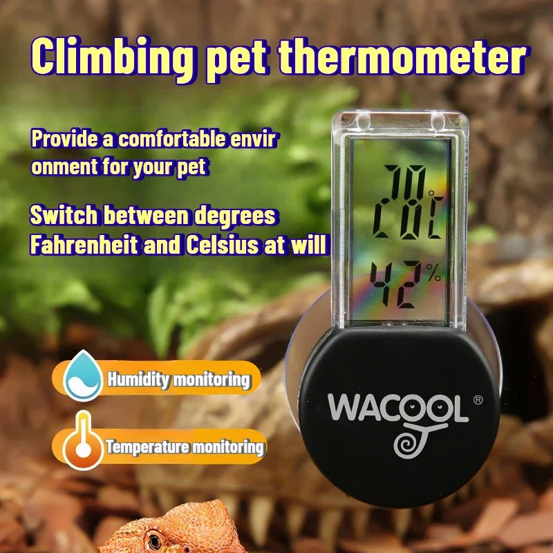 Digital Reptile Hygrometer & Thermometer — Terrarium Habitat Monitor