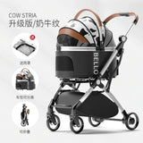 Stroller Detachable Foldable 4 Wheels Pet Stroller Aluminium Alloy Dog Trolley for Corgi Teddy Dogs and Cats 강아지유모차