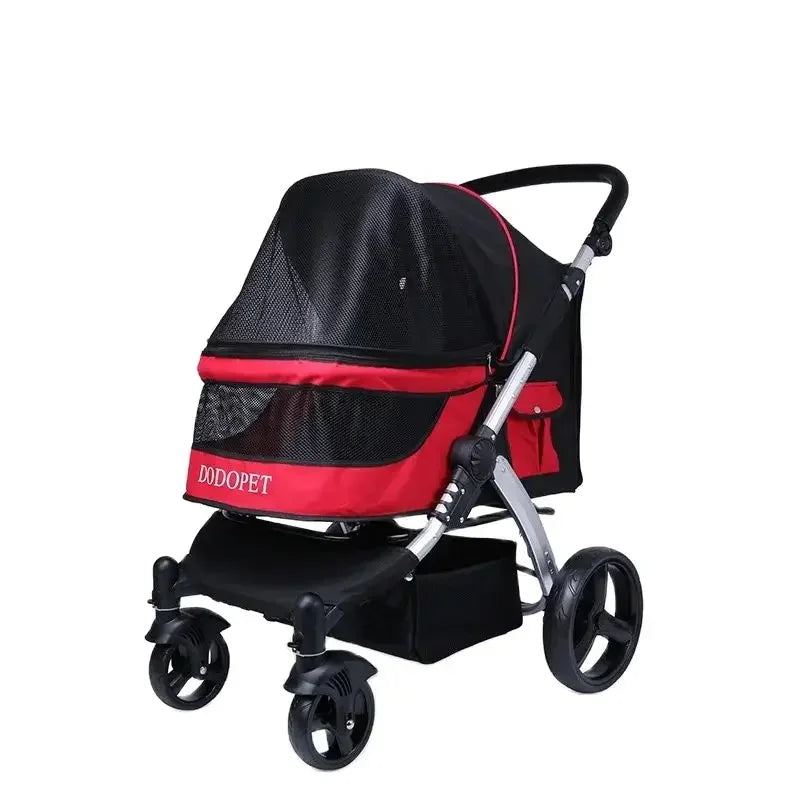 Large Luxury Foldable Pet Stroller Cart for Big Dogs & Multiple Cats — Portable Outdoor Walking Cart
