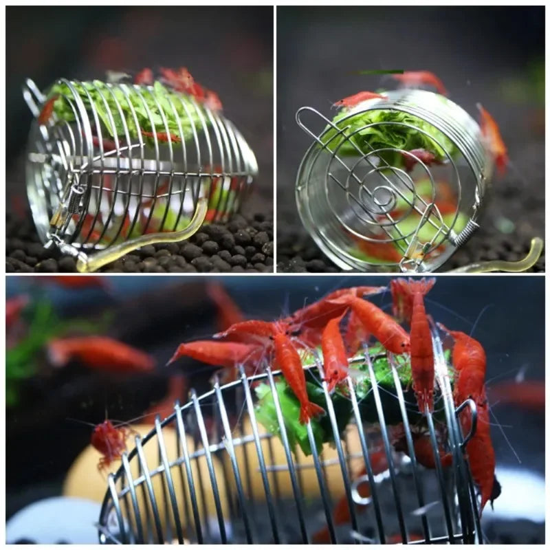 Stainless Steel Shrimp Feeding Dish Bowl (Metal Bait Cage, Fish Tank)