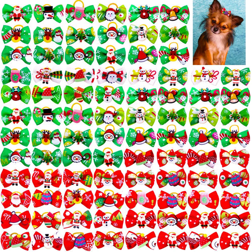 Christmas Red & Green Pet Bows (10 or 20 Piece Pack)