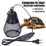 No-Light Ceramic Heat Lamp with Protective Cage — Scald-Safe Reptile Heater