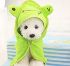 Hooded Pet Drying Towel — Soft Absorbent Bathrobe for Dogs & Cats