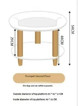 Plush Raised Pet Sofa Couch Bed with Anti-Slip Bottom