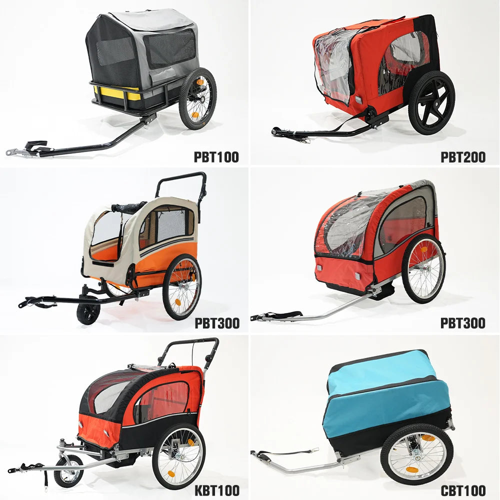 2-in-1 Pet Bicycle Trailer & Stroller with Suspension & 600D Oxford Fabric