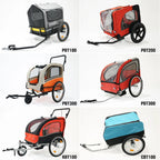 2-in-1 Pet Bicycle Trailer & Stroller with Suspension & 600D Oxford Fabric