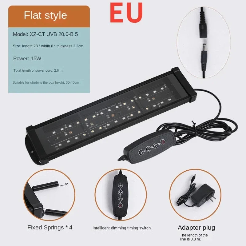 UVA+UVB Full Spectrum LED Reptile Light — 10.0/20.0 Sunbathing Lamp