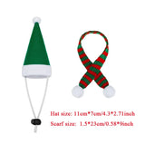 Christmas Santa Hat & Scarf Set — Mini Costume for Small Pets