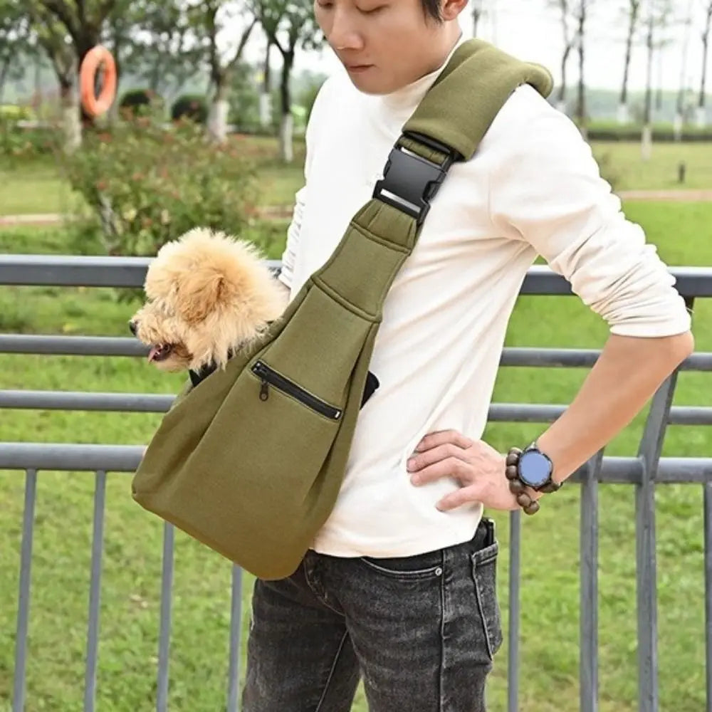 Pet Shoulder Carrier Bag with Safety Harness (Large Capacity, Adjustable)