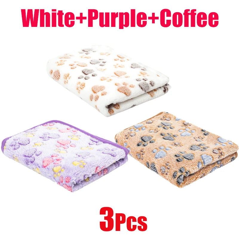 Dog Paw Print Blanket (Soft Plush Pet Blanket)