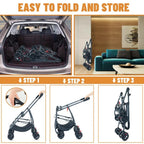 3-in-1 Dog Stroller Wagon with Removable Cat Stroller & Backpack Carrier for Dogs up to 55 lbs