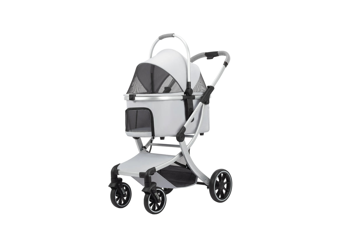carrinho pet Foldable 4-Wheel Eco-friendly Pet Stroller Quick One-Hand Folded Portable Pet Bag Travel Carrier for Small/Medium D