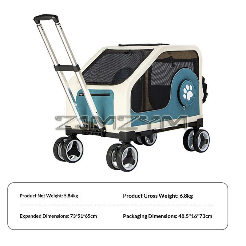 Fashionable Detachable Foldable Pet Trolley Case & Travel Carrier for Cats & Dogs